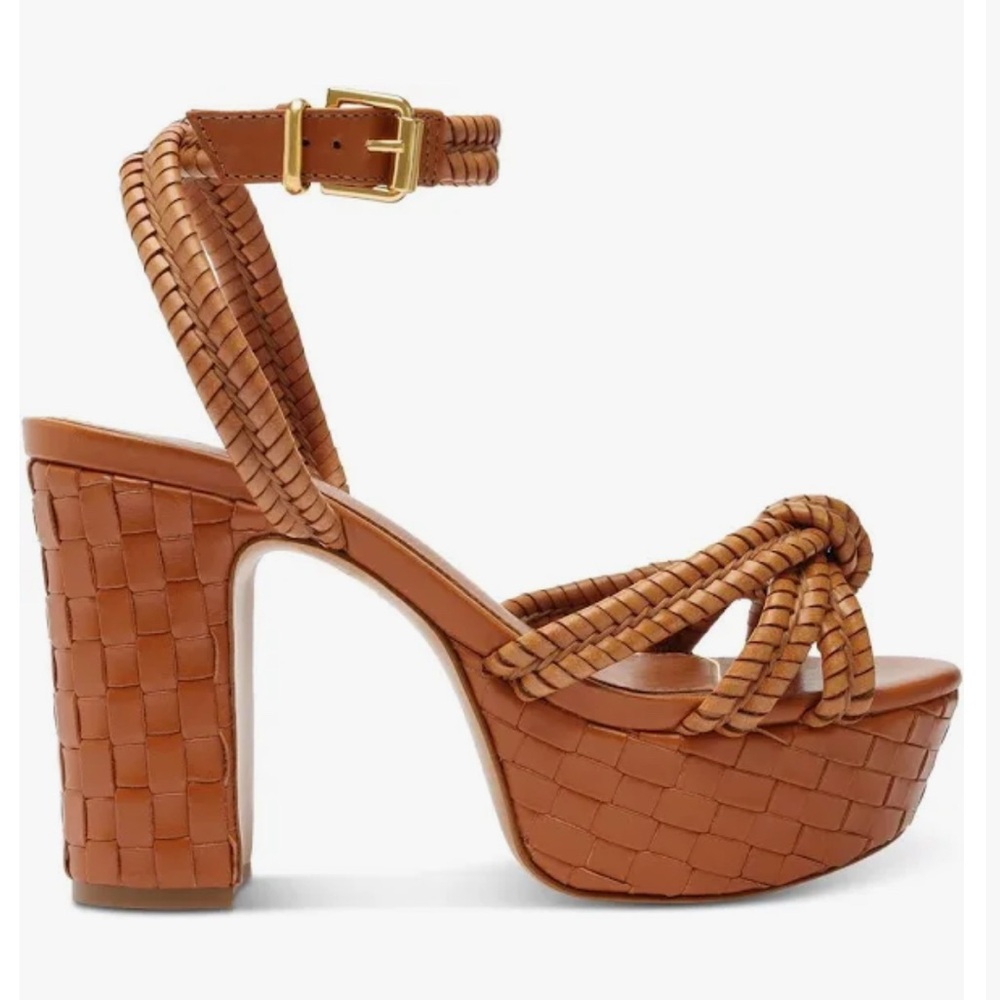 SCHUTZ Tan Braided Platform Heels